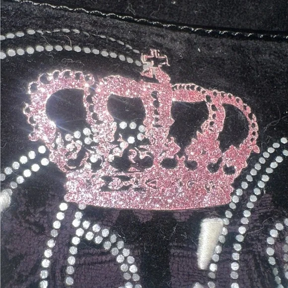 Juicy Couture Y2K Black Velour Crossbody Bag – 2011 Vintage Pink Sparkles - Picture 3 of 16